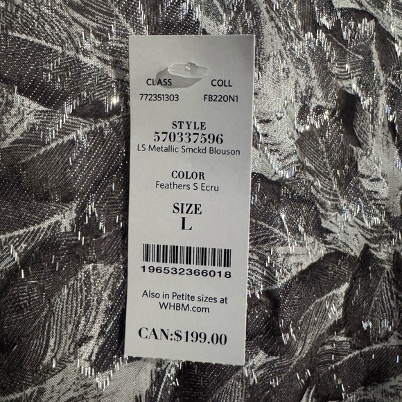 NWT White House Black Market Black, Gray, and Silver Long Sleeve Dress Size L - Picture 4 of 11